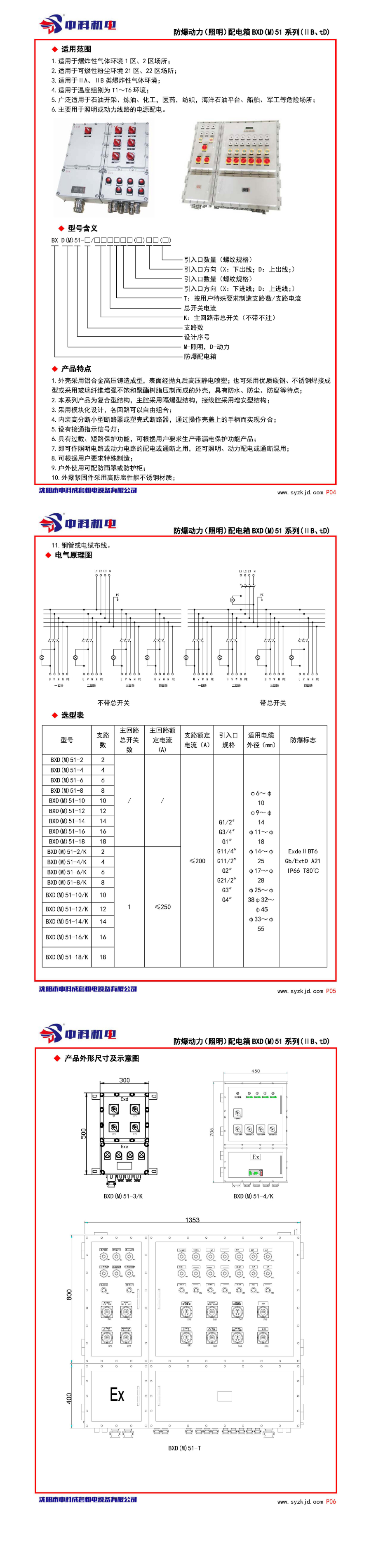 防爆动力（照明）配电箱 BXD(M)51系列
